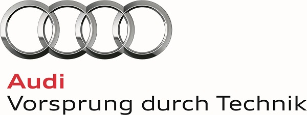 Audi-Logo: Neues Corporate Design /Das neue Audi Markenlogo: Die Vier Ringe werden um den Markenkern "Vorsprung durch Technik" erweitert