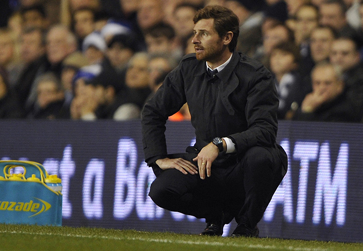 Chelsea's manager Villas-Boas looks on during their English Premier League soccer match against Tottenham Hotspur in London