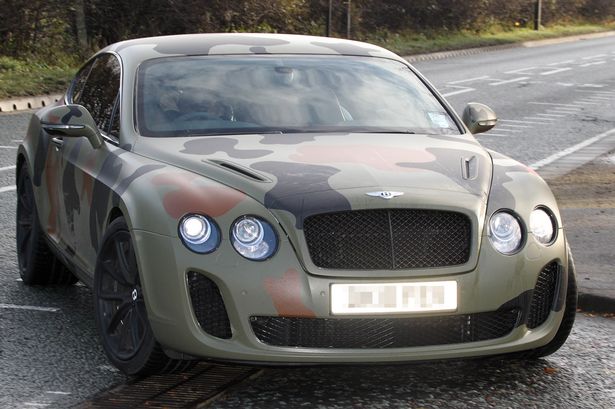 Mario Balotelli is seen out and about in his Bentley car in Cheshire