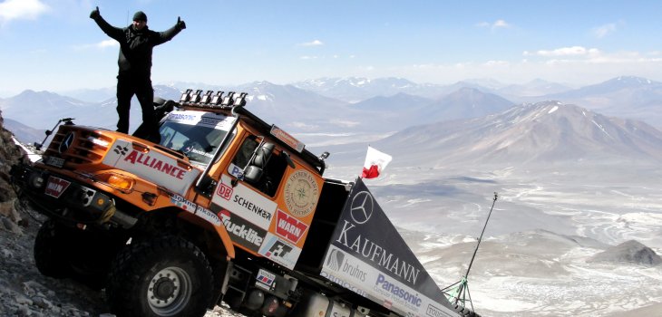 O recordista Mercedes Zetros no Ojo del Salado, a 6.706m de altitude